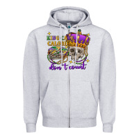 Heather Grey king cake calories don't count skull Zipper Hoodie - FaDigitalArtStudio