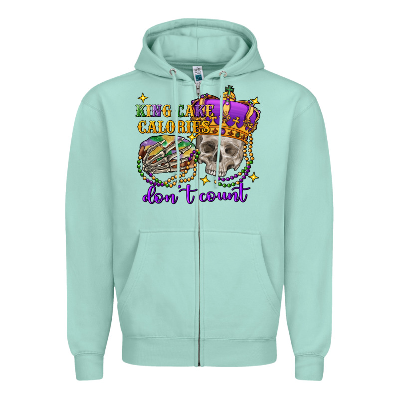 King Cake Calories Don't Count Skull Zipper Hoodie by FaDigitalArtStudio | Teevron