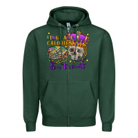 Sports Green king cake calories don't count skull Zipper Hoodie - FaDigitalArtStudio
