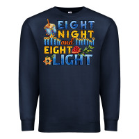 Navy eight night and eight light for hanukkah Premium Sweatshirt - AdoDesignShop