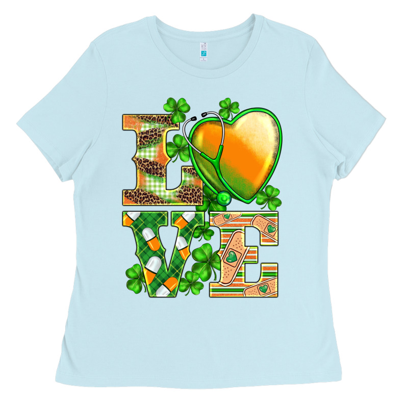 St.patricks Nurse Love Heart Stethoscope Ladies Tee by BarkalooDesign | Teevron