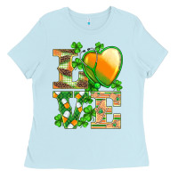 Baby Blue st.patricks nurse love heart stethoscope Ladies Tee - BarkalooDesign