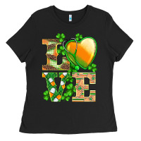 Black st.patricks nurse love heart stethoscope Ladies Tee - BarkalooDesign