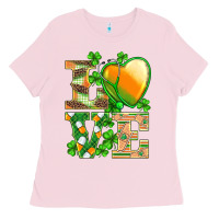 Bubblegum Pink st.patricks nurse love heart stethoscope Ladies Tee - BarkalooDesign