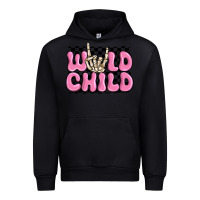 Black wild child pink skeleton Urban Hoodie - MaliasSmallBusiness