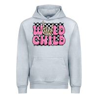 Heather Grey wild child pink skeleton Urban Hoodie - MaliasSmallBusiness