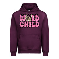 Mauve Wine wild child pink skeleton Urban Hoodie - MaliasSmallBusiness