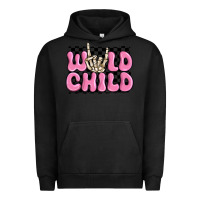Pigment Black wild child pink skeleton Urban Hoodie - MaliasSmallBusiness