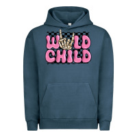 Pigment Midnight Navy wild child pink skeleton Urban Hoodie - MaliasSmallBusiness