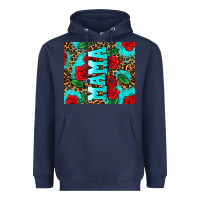 Navy rose leopard mama Heavyweight Hoodie - AdoDesignShop