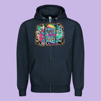 Summer Vibes Zipper Hoodie Designed By Sublimationcraftshop