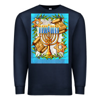 Navy candlestick with parchment Premium Sweatshirt - AdoDesignShop