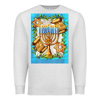 Oatmeal Heather candlestick with parchment Premium Sweatshirt - AdoDesignShop