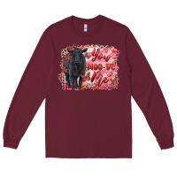 Burgundy you moo ve  me black angus Long Sleeve Tee - RanaPortraitStore