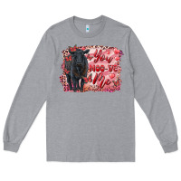 Heather Grey you moo ve  me black angus Long Sleeve Tee - RanaPortraitStore