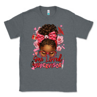 Charcoal Heather one loved supervisor afro messy bun Classic Tee - texasbilliewilder