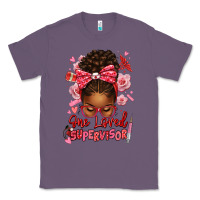 Lavender one loved supervisor afro messy bun Classic Tee - texasbilliewilder
