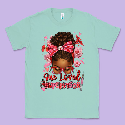 One Loved Supervisor Afro Messy Bun Classic Tee Designed By Texasbilliewilder