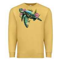 Antique Gold sea turtle with lotus Premium Sweatshirt - Artiststas