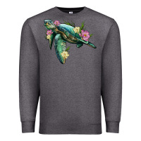 Charcoal Heather sea turtle with lotus Premium Sweatshirt - Artiststas