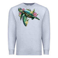 Heather Grey sea turtle with lotus Premium Sweatshirt - Artiststas