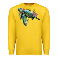 Lemon sea turtle with lotus Premium Sweatshirt - Artiststas