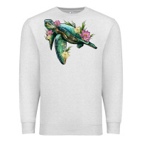 Oatmeal Heather sea turtle with lotus Premium Sweatshirt - Artiststas