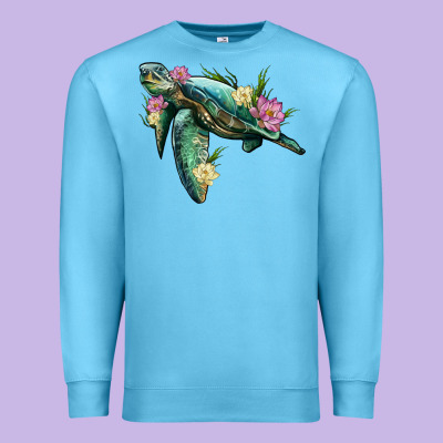 Sea Turtle With Lotus Premium Sweatshirt Designed By Artiststas