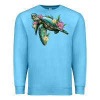 Ocean Blue sea turtle with lotus Premium Sweatshirt - Artiststas