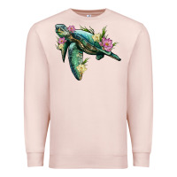 Pale Pink sea turtle with lotus Premium Sweatshirt - Artiststas