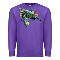 Purple sea turtle with lotus Premium Sweatshirt - Artiststas