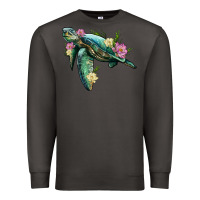 Smoke sea turtle with lotus Premium Sweatshirt - Artiststas