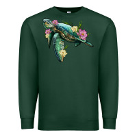 Sports Green sea turtle with lotus Premium Sweatshirt - Artiststas