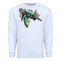 White sea turtle with lotus Premium Sweatshirt - Artiststas