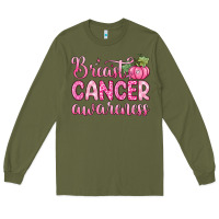 Army Green breast cancer awareness Long Sleeve Tee - Zillion Design Studio