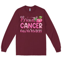 Burgundy breast cancer awareness Long Sleeve Tee - Zillion Design Studio