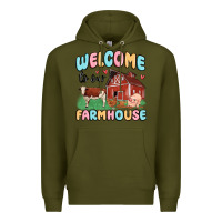 Army Green welcome to our farmhouse Premium Hoodie - MaliasSmallBusiness