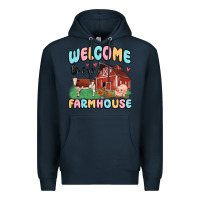 Navy welcome to our farmhouse Premium Hoodie - MaliasSmallBusiness