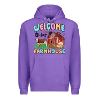 Purple welcome to our farmhouse Premium Hoodie - MaliasSmallBusiness