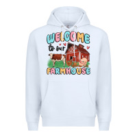 White welcome to our farmhouse Premium Hoodie - MaliasSmallBusiness