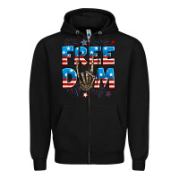 Black Freedom rock hand Zipper Hoodie - Neo Western