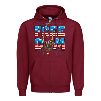Burgundy Freedom rock hand Zipper Hoodie - Neo Western