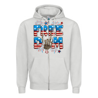 Dove Grey Freedom rock hand Zipper Hoodie - Neo Western