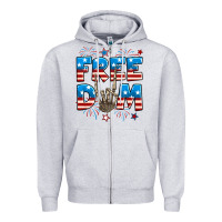 Heather Grey Freedom rock hand Zipper Hoodie - Neo Western