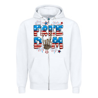 White Freedom rock hand Zipper Hoodie - Neo Western