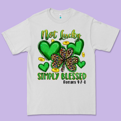 Not Lucky Simply Blessed Premium Tee Designed By Artiststas