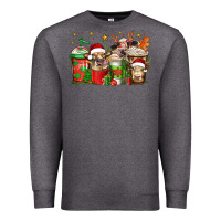 Charcoal Heather christmas cows coffee Premium Sweatshirt - Jasminsmagicworld
