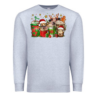 Heather Grey christmas cows coffee Premium Sweatshirt - Jasminsmagicworld