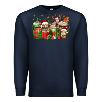 Navy christmas cows coffee Premium Sweatshirt - Jasminsmagicworld