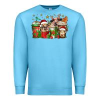 Ocean Blue christmas cows coffee Premium Sweatshirt - Jasminsmagicworld